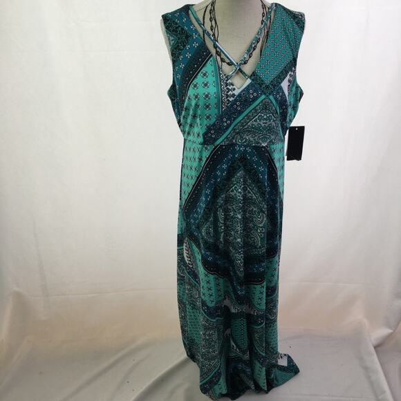 R&K Patterned Shift Dress Jade 2P - Picture 2 of 16